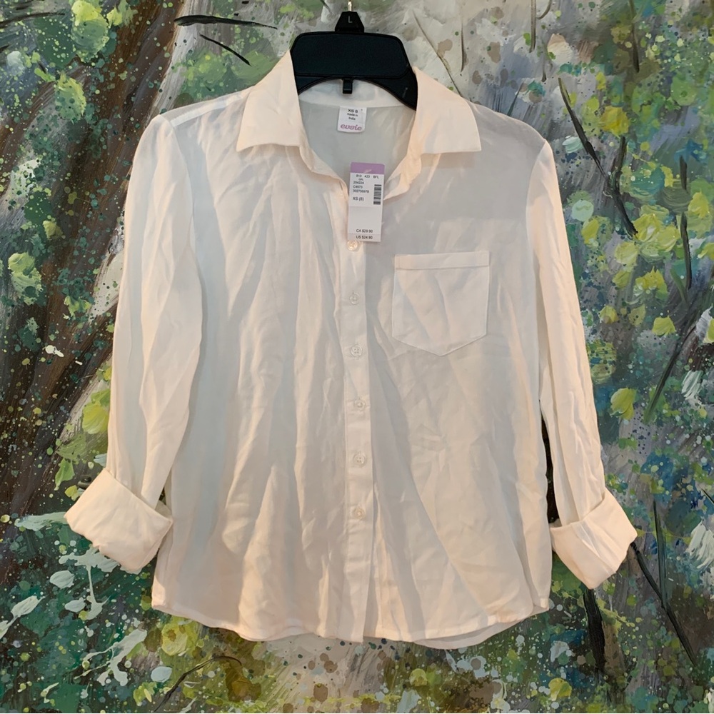 New Maurices Evsie little girls size 8 white blouse button down dress shirt